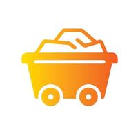mining cart Flat Gradient Icon White Background vector