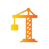 crane Flat Gradient Icon White Background vector