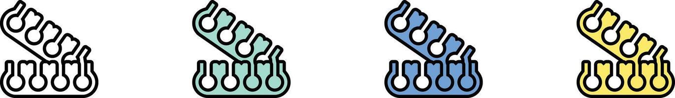 toe separator icon. Outline, Green, Blue and Yellow Style Design Isolated On White Background vector