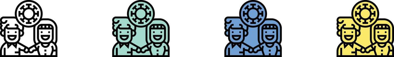 touch icon. Outline, Green, Blue and Yellow Style Design Isolated On White Background vector