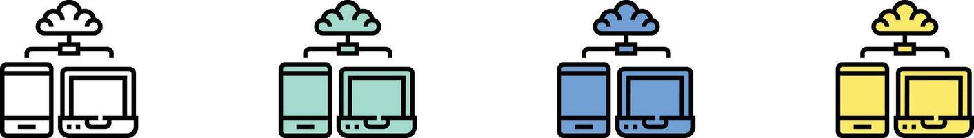 browser icon. Outline, Green, Blue and Yellow Style Design Isolated On White Background vector
