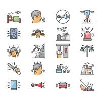 Noise Pollution icons vector