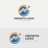 Growth Logo Design Minimal Modern Abstract Concept With Gradient Color Up Arrow Growing Sign vector