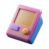 3D Render of Retro Handheld Device Illustration png