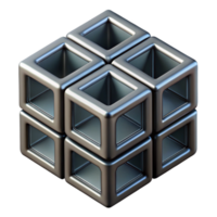 3D Render Interlocking Cubes Abstract Background png