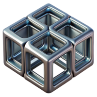 3D Render Interlocking Cubes Abstract Background png
