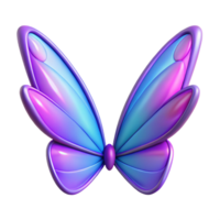 3D Render of Colorful Butterfly Wings png