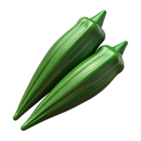 3D Render of Two Okra Pods png