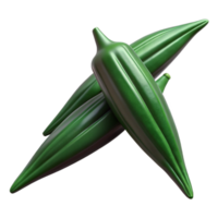 3D Render of Green Okra Pods png
