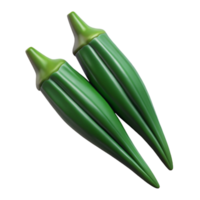 3D Render of Okra Pods png