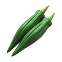 3D Render of Two Okra Pods png