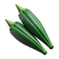 3D Render of Okra Pods png