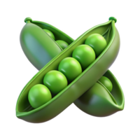 3D Render Green Peas in Pods png