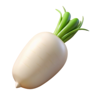 3D Render of a White Radish png