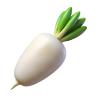 3D Render of a White Radish png