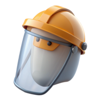 3D Render of Safety Helmet with Face Shield png