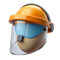 3D Illustration of Safety Helmet and Face Shield png