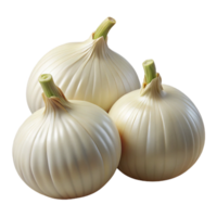 3D Render of Three White Onions png