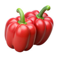 3D Render of Two Red Bell Peppers png