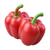 3D Render of Two Red Bell Peppers png