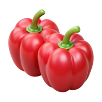 3D Render Two Red Bell Peppers png