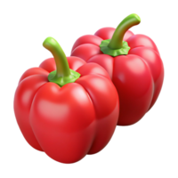 3D Render of Two Red Bell Peppers png