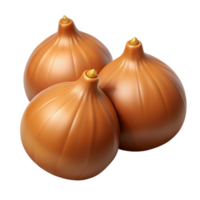 3D Render of Three Onions png