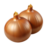 3D Render Two Brown Onions png
