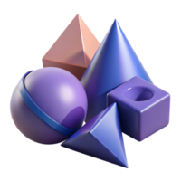 3D Render Geometric Shapes Abstract Background png