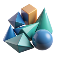 3D Render Geometric Shapes Abstract Background png