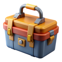 3D Render of a Cartoonish Tool Box png