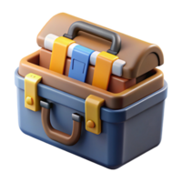 3D Render of Open Toolbox with Colorful Straps png