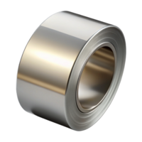 3D Render Shiny Metal Coil Roll png