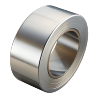 3D Render Shiny Metal Coil Roll png