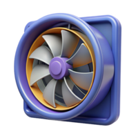 3D Render of a Blue and Orange Fan png