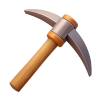 3D Model Pickaxe Wood Handle Mining Tool png