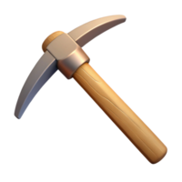 3D Render Pickaxe Wood Handle Mining Tool png
