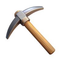 3D Render Pickaxe Wood Handle Mining Tool png