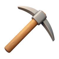 3D Model Pickaxe Wood Handle Mining Tool png