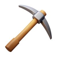 3D Model Pickaxe Wood Handle Mining Tool png