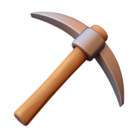 3D Model Pickaxe Wood Handle Mining Tool png