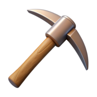 3D Model Pickaxe Wood Handle Mining Tool png