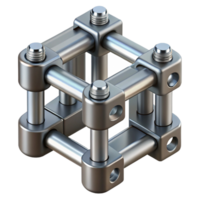 3D Render Metallic Cube Assembly png