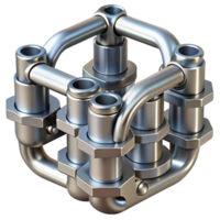 3D Render of Metal Pipe Configuration png