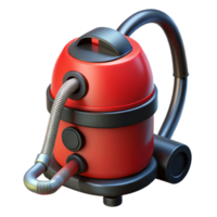 Red Vacuum Cleaner 3D Render png