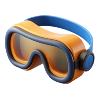 3D Render of Orange and Blue Diving Goggles png