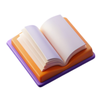 3D Render Open Book Illustration png