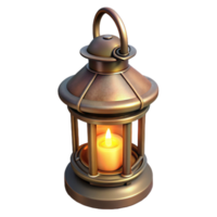 3D Render of Antique Lantern with Candle png