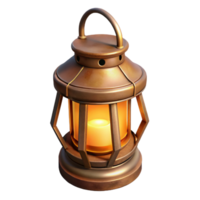 3D Model of a Luminous Copper Lantern png