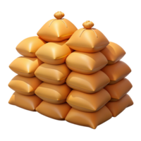 3D Render Stack of Golden Sacks png
